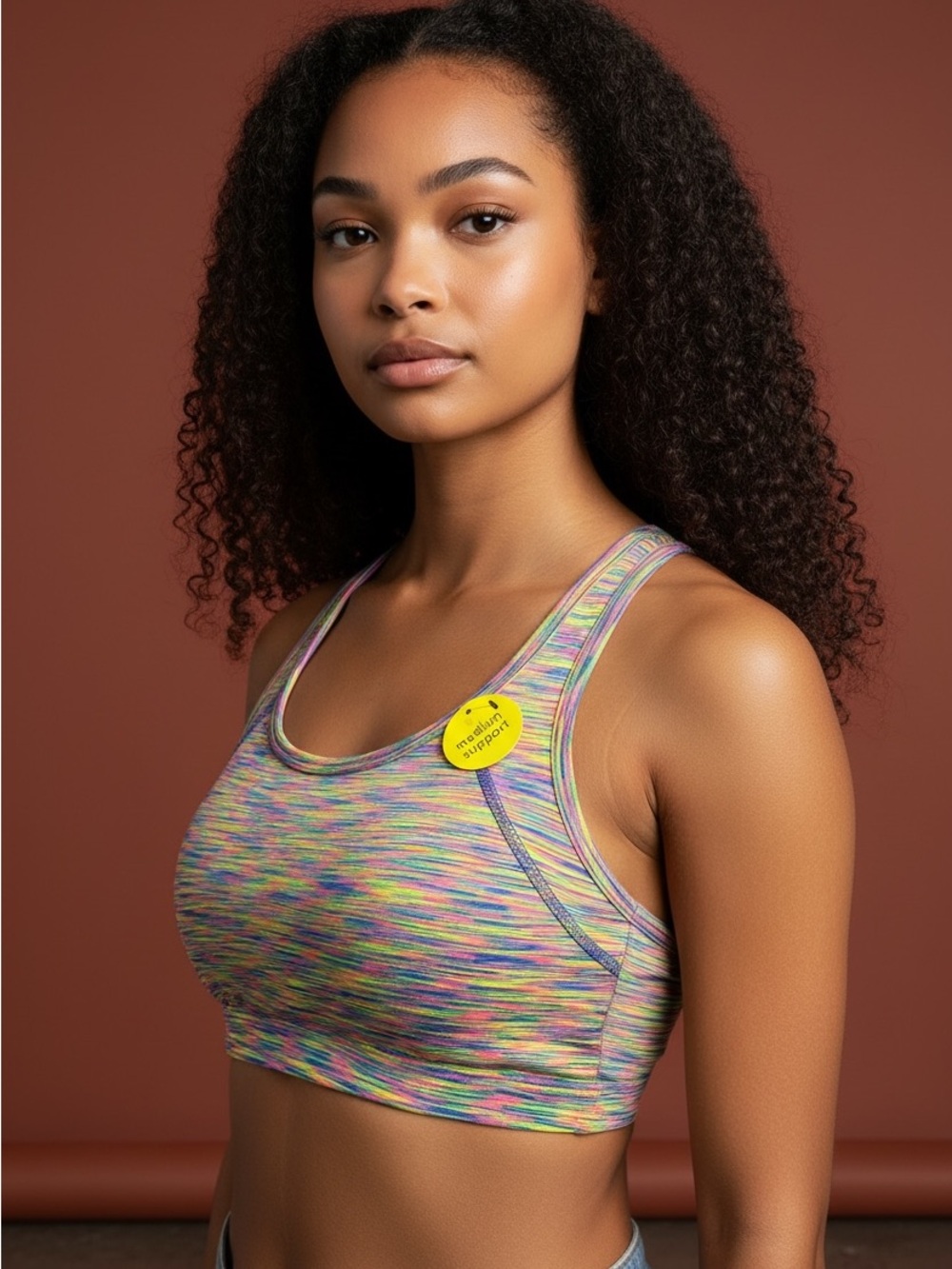 Xersion Medium Support Sports Bra - Spring Spaceyed color